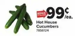 Giant Food Hot House Cucumbers offer