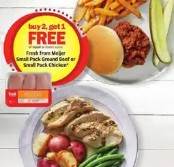 Meijer Fresh from Meijer Small Pack Ground Beef or Small Pack Chicken offer