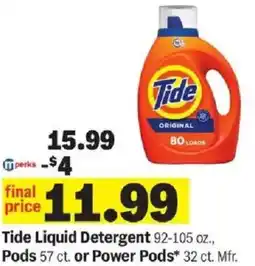 Meijer Tide Liquid Detergent, Pods or Power Pods offer