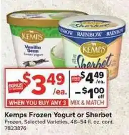 Giant Food Kemps Frozen Yogurt or Sherbet offer