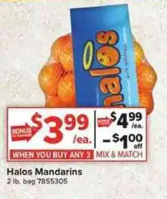 Giant Food Halos Mandarins offer
