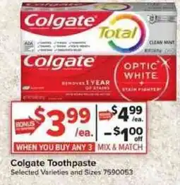 Giant Food Colgate Toothpaste offer