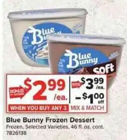 Giant Food Blue Bunny Frozen Dessert offer