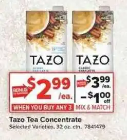Giant Food Tazo Tea Concentrate offer
