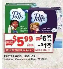 Giant Food Puffs Facial Tissues offer