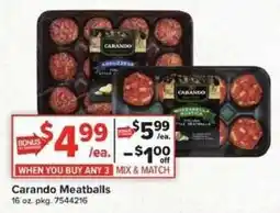 Giant Food Carando Meatballs offer