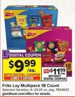 Giant Food Frito Lay Multipack offer