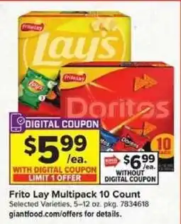 Giant Food Frito Lay Multipack offer