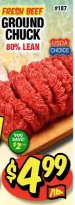 Western Beef FRESH BEEF GROUND CHUCK 80% LEAN offer
