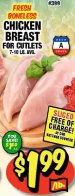 Western Beef FRESH BONELESS CHICKEN BREAST FOR CUTLETS offer