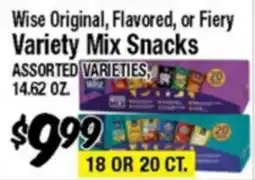 Western Beef Wise Original, Flavored, or Fiery Variety Mix Snacks offer