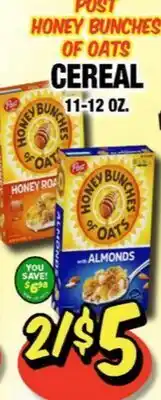 Western Beef POST HONEY BUNCHES OF OATS CEREAL offer