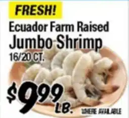 Western Beef Ecuador Farm Raised Jumbo Shrimp offer