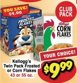 Western Beef Kellogg's Twin Pack Frosted or Corn Flakes offer