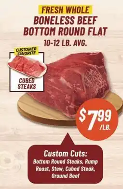 Western Beef FRESH WHOLE BONELESS BEEF BOTTOM ROUND FLAT offer
