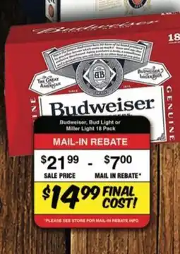 Western Beef Budweiser, Bud Light or Miller Light offer