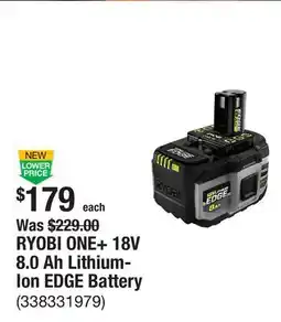 The Home Depot RYOBI ONE+ 18V 8.0 Ah Lithium-Ion EDGE Battery offer