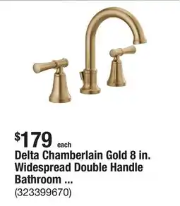 The Home Depot Delta Chamberlain Gold 8 in. Widespread Double Handle Bathroom Faucet in Champagne Bronze offer