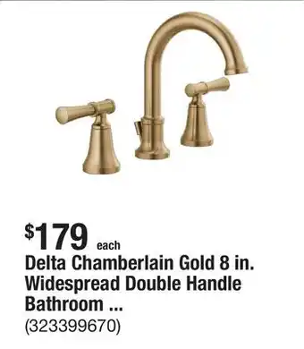 The Home Depot Delta Chamberlain Gold 8 in. Widespread Double Handle Bathroom Faucet in Champagne Bronze offer