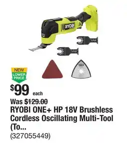 The Home Depot RYOBI ONE+ HP 18V Brushless Cordless Oscillating Multi-Tool (Tool Only) offer