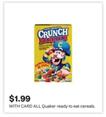 CVS ALL Quaker ready to eat cereals offer