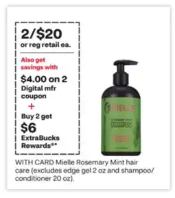 CVS Mielle Rosemary Mint hair care (excludes edge gel 2 oz and shampoo/conditioner 20 oz) offer