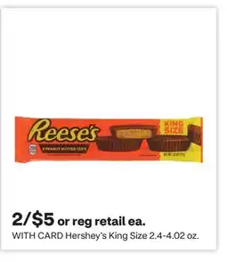 CVS Hershey's King Size 2.4-4.02 oz offer