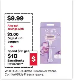 CVS Gillette Fusion5 or Venus ComfortGlide Freesia razors offer