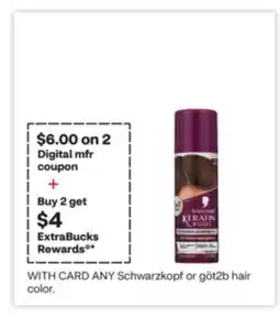 CVS ANY Schwarzkopf or göt2b hair color offer