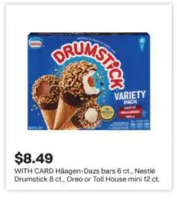 CVS Häagen-Dazs bars 6 ct., Nestlé Drumstick 8 ct., Oreo or Toll House mini 12 c offer