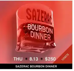 Standard Market SAZERAC BOURBON DINNER offer