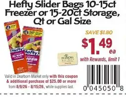 Dearborn Market Hefty slider bags offer