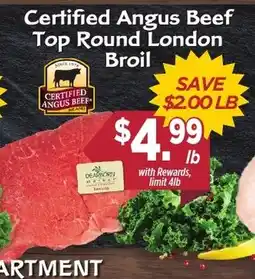 Dearborn Market Certified Angus Beef Top Round London Broil offer
