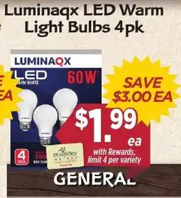 Dearborn Market Luminaqx led warm light bulbs offer