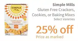 Akin's Natural Foods Simple Mills Gluten Free Crackers, Cookies, or Baking Mixes offer