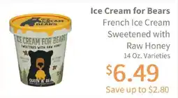 Akin's Natural Foods Queen & Bear Ice Cream for Bears offer
