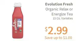 Akin's Natural Foods Evolution Fresh Organic Relax or Energize Tea offer