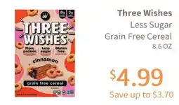 Akin's Natural Foods Three Wishes less sugar grain free cereal offer