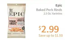 Akin's Natural Foods Epic baked pork rinds offer
