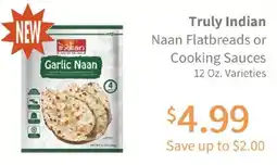 Akin's Natural Foods Truly Indian Naan Flatbreads or Cooking Sauces offer