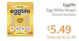 Akin's Natural Foods Egglife egg white wraps offer