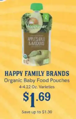 Akin's Natural Foods Happy Family Brands Organic Baby Food Pouches offer