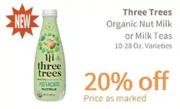 Akin's Natural Foods Three Trees Organic Nut Milk or Milk Teas offer