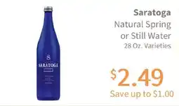 Akin's Natural Foods Saratoga natural spring or still water offer