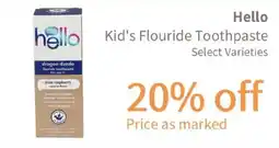 Akin's Natural Foods Hello Kid's Fluoride Toothpaste offer