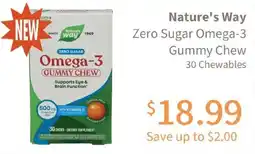 Akin's Natural Foods Nature's Way Zero Sugar Omega-3 Gummy Chew offer