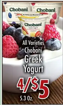 Garden Fresh Market All Varieties Chobani Greek Yogurt offer