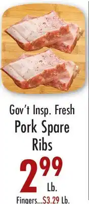 Garden Fresh Market Gov't Insp. Fresh Pork Spare Ribs offer