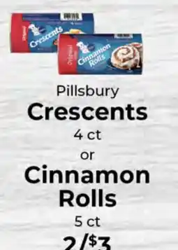 Sunset Foods Pillsbury Crescents 4 ct or Cinnamon Rolls 5 ct offer