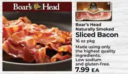 Sunset Foods Boar's Head Naturally Smoked Sliced Bacon offer